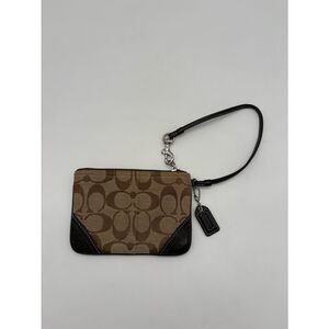 Brown Coach Monogrammed Wristlet